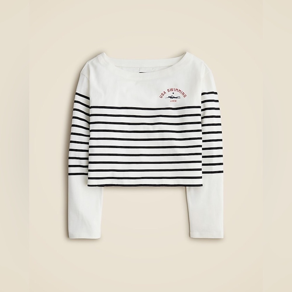J. Crew Limited-edition USA Swimming® X J.Crew Cropped Boatneck T-shirt - Picture 5 of 9